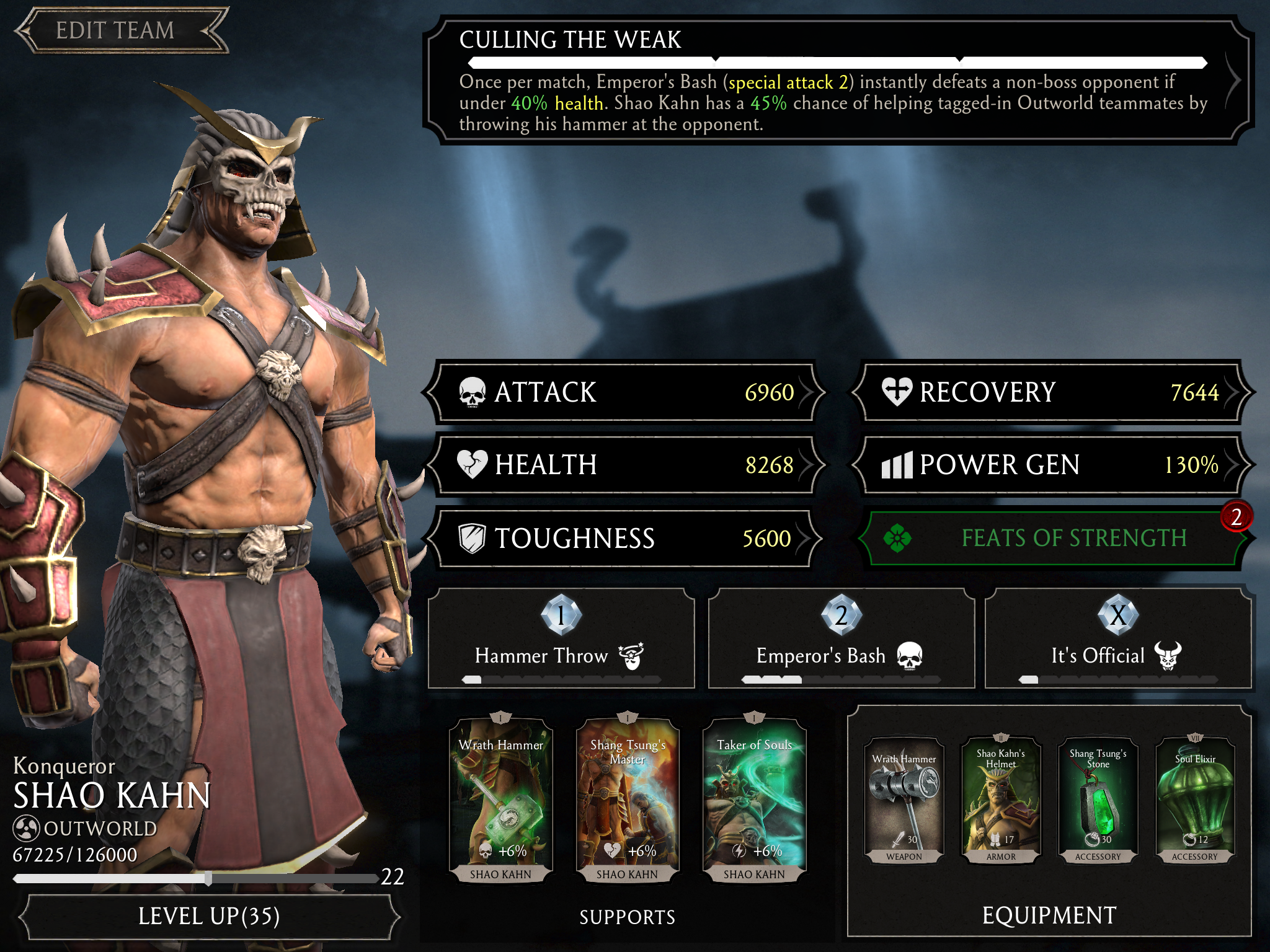 Shao Kahn - Konqueror, Diamond Outworld character - MKmobileInfo